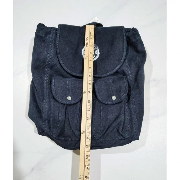 Abercrombie & Fitch Backpback navy blue womens Messenger bag purse Canvas - Picture 11 of 12